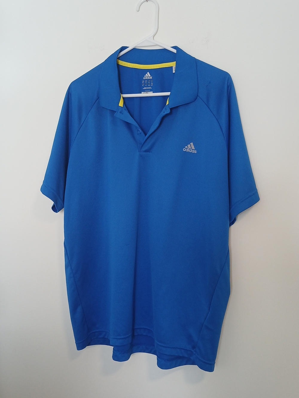 adidas Men’s Royal Blue Golf Polo with Yellow Trim